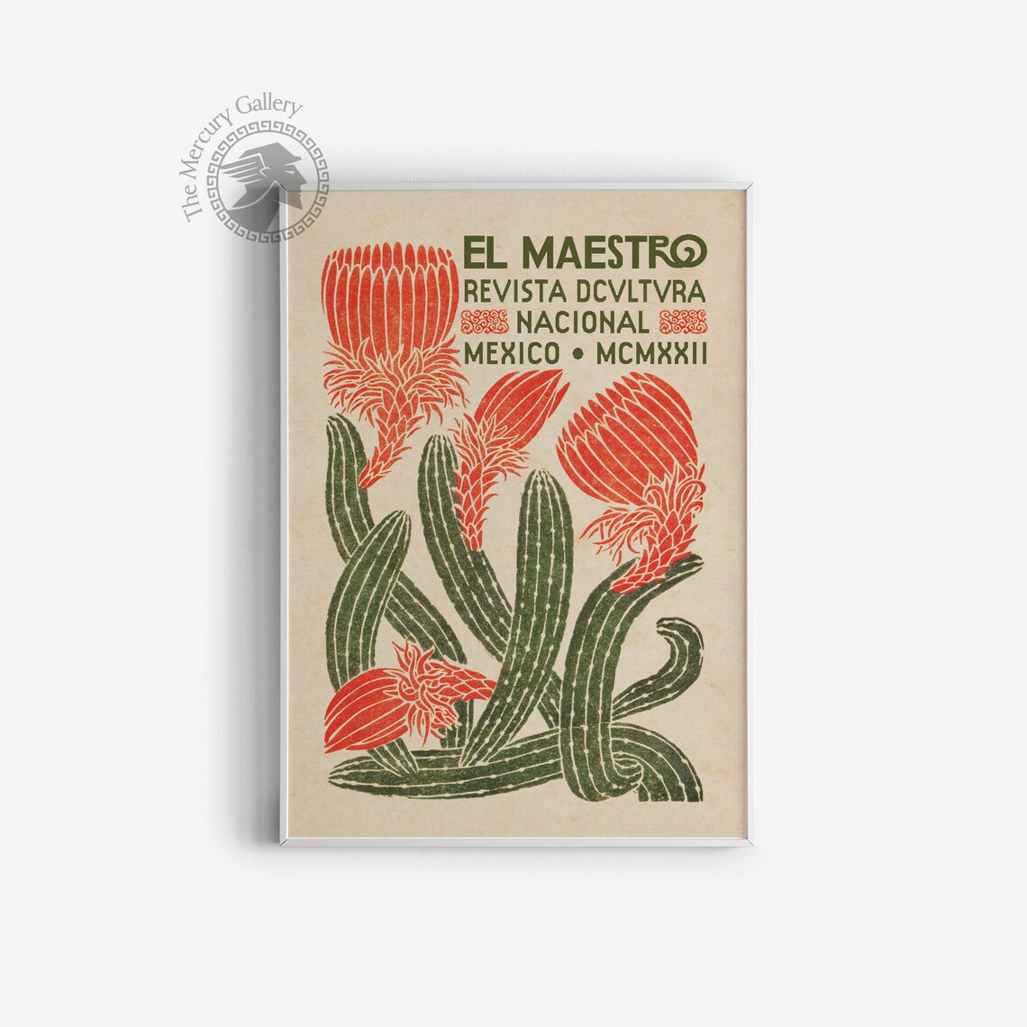 Mexican Exhibition Cactus Travel Poster, Vintage Wall Art - Image 3