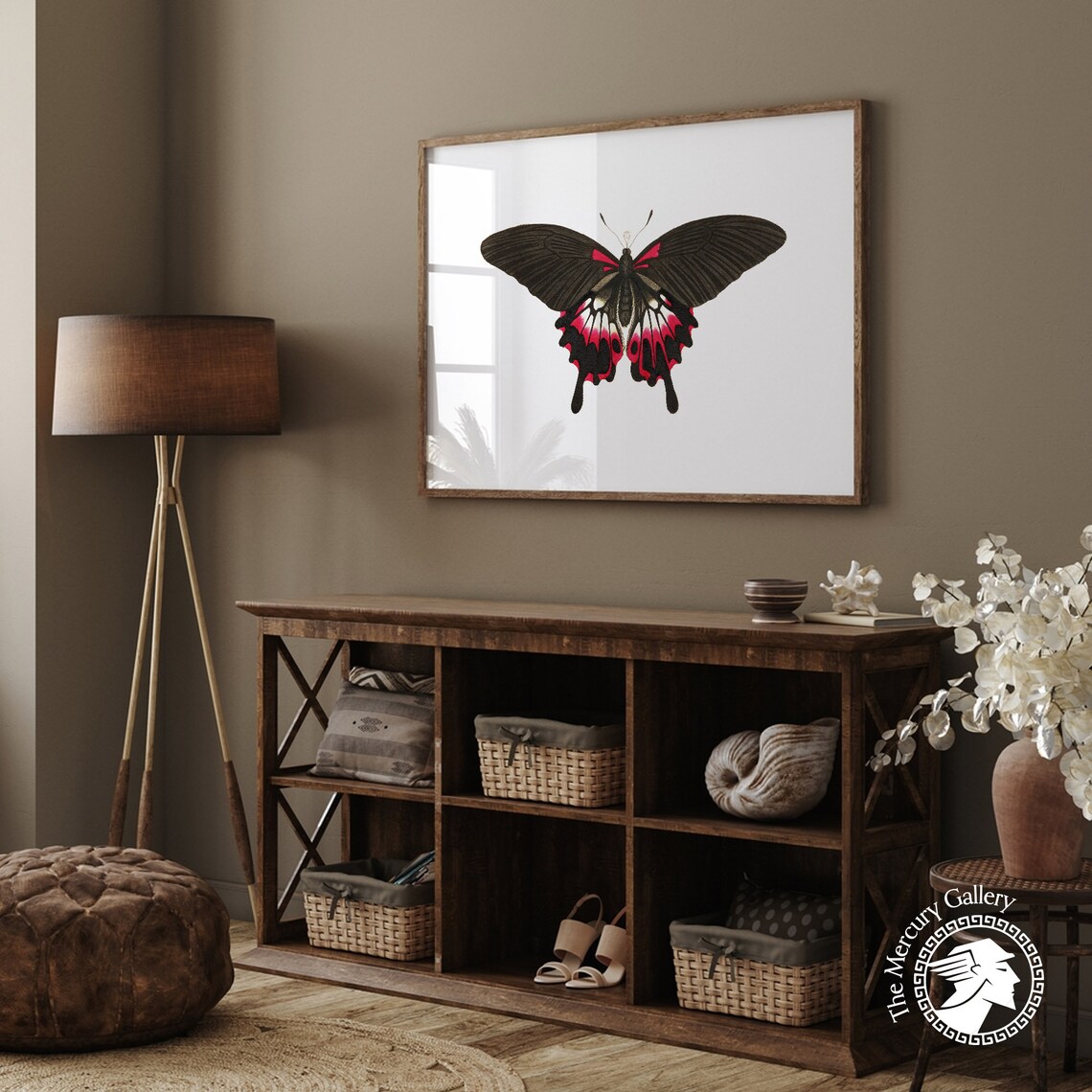 Botanical Butterfly Farmhouse Retro Art Print - Image 2
