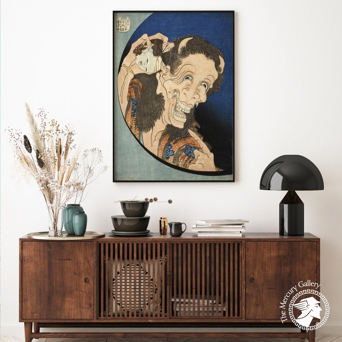 Hokusai Poster Laughing Demoness Woodblock Art Japandi Poster Exhibition Art - Image 5