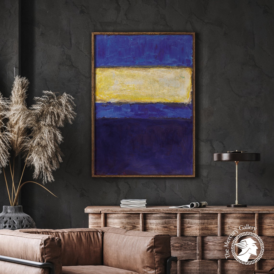 Mark Rothko Blue Over Yellow Band Abstract Expressionist Art Poster - Image 3