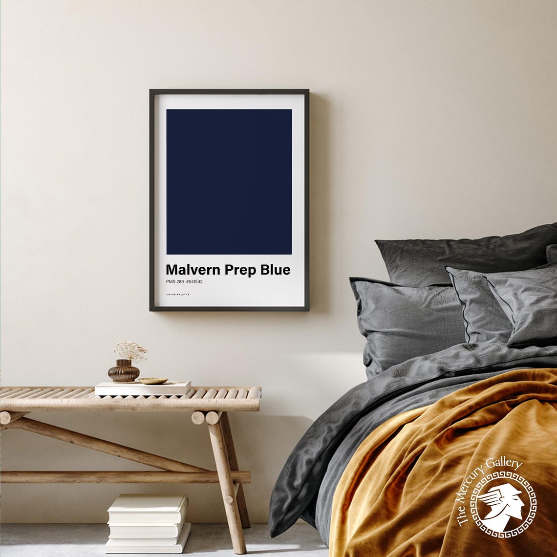 Malvern Prep Blue Color Palette Swatch Minimalist Navy Wall Art Poster - Image 4