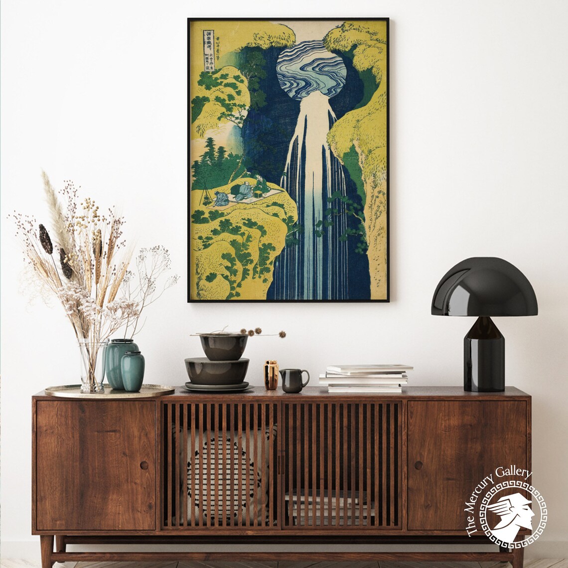 Hokusai Amida Waterfall Vintage Woodblock Art Print - Image 3