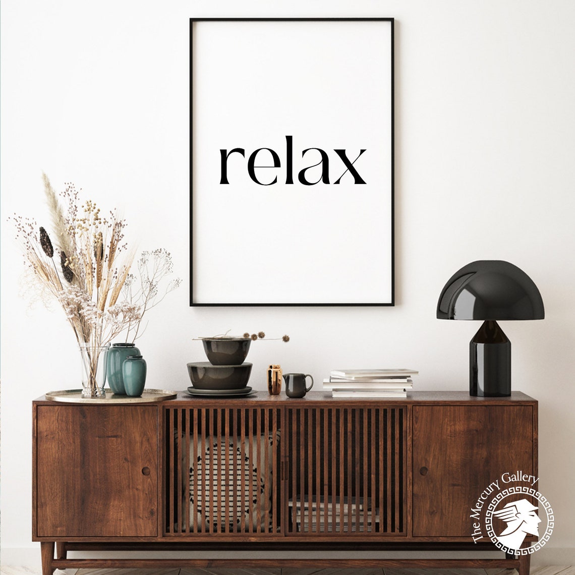 Relax Typography Black White Minimalist Serif Quote Wall Art Poster - Image 6