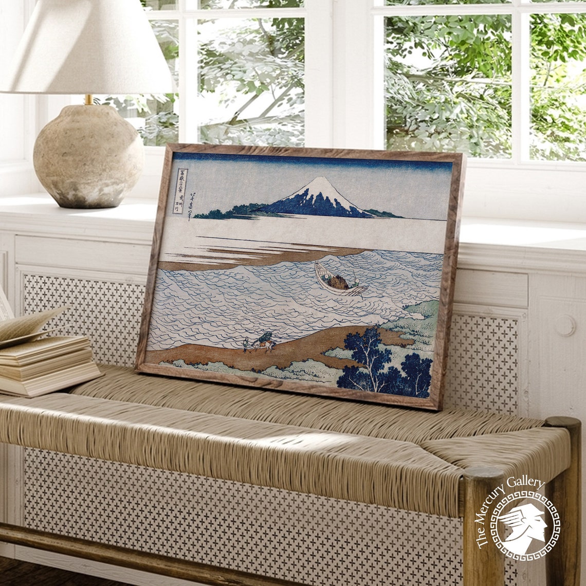 Hokusai Jewel River Musashi Boat Mount Fuji View Ukiyo E Art Poster - Image 2