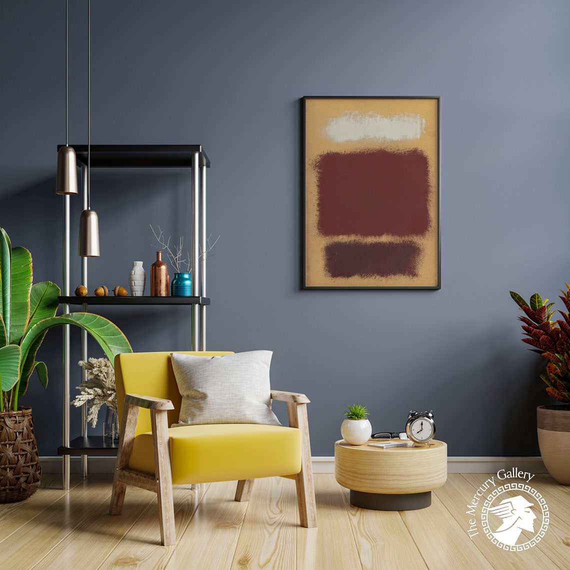 Mark Rothko Dark Maroon Blocks On Beige Moody Abstract Art Poster - Image 6