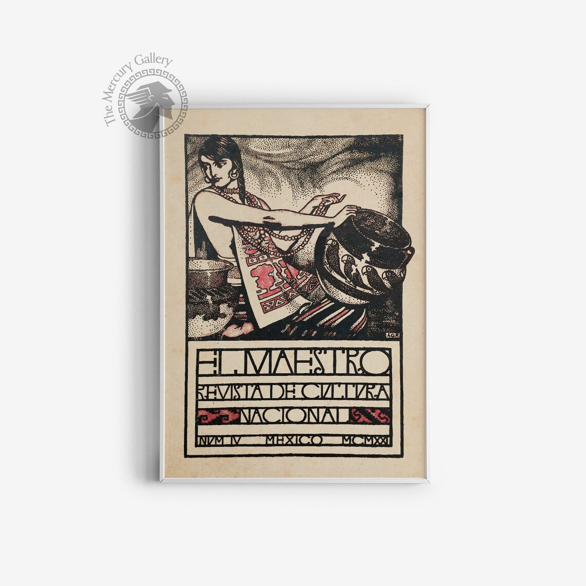 El Maestro Revista De Cultura Nacional 1921 Vintage Mexico Magazine Print - Image 3
