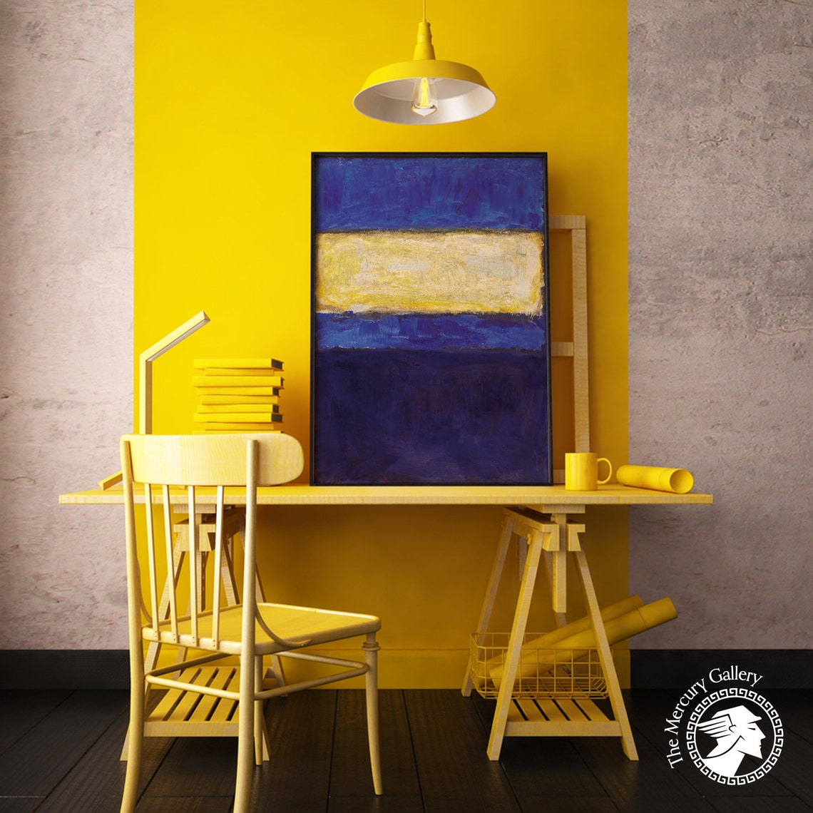 Mark Rothko Blue Over Yellow Band Abstract Expressionist Art Poster - Image 4