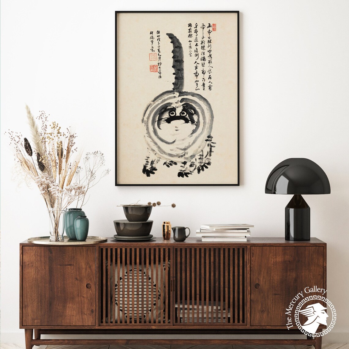 Japanese Tiger Cat Vintage Wabi Sabi Art Print - Image 5