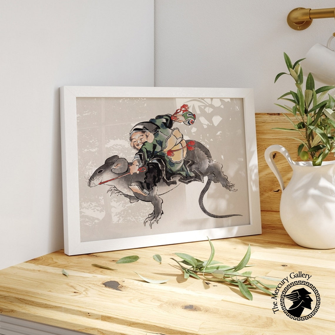 Hokusai Daikoku Riding Giant Rat Japanese Lucky God Art Poster - Image 5