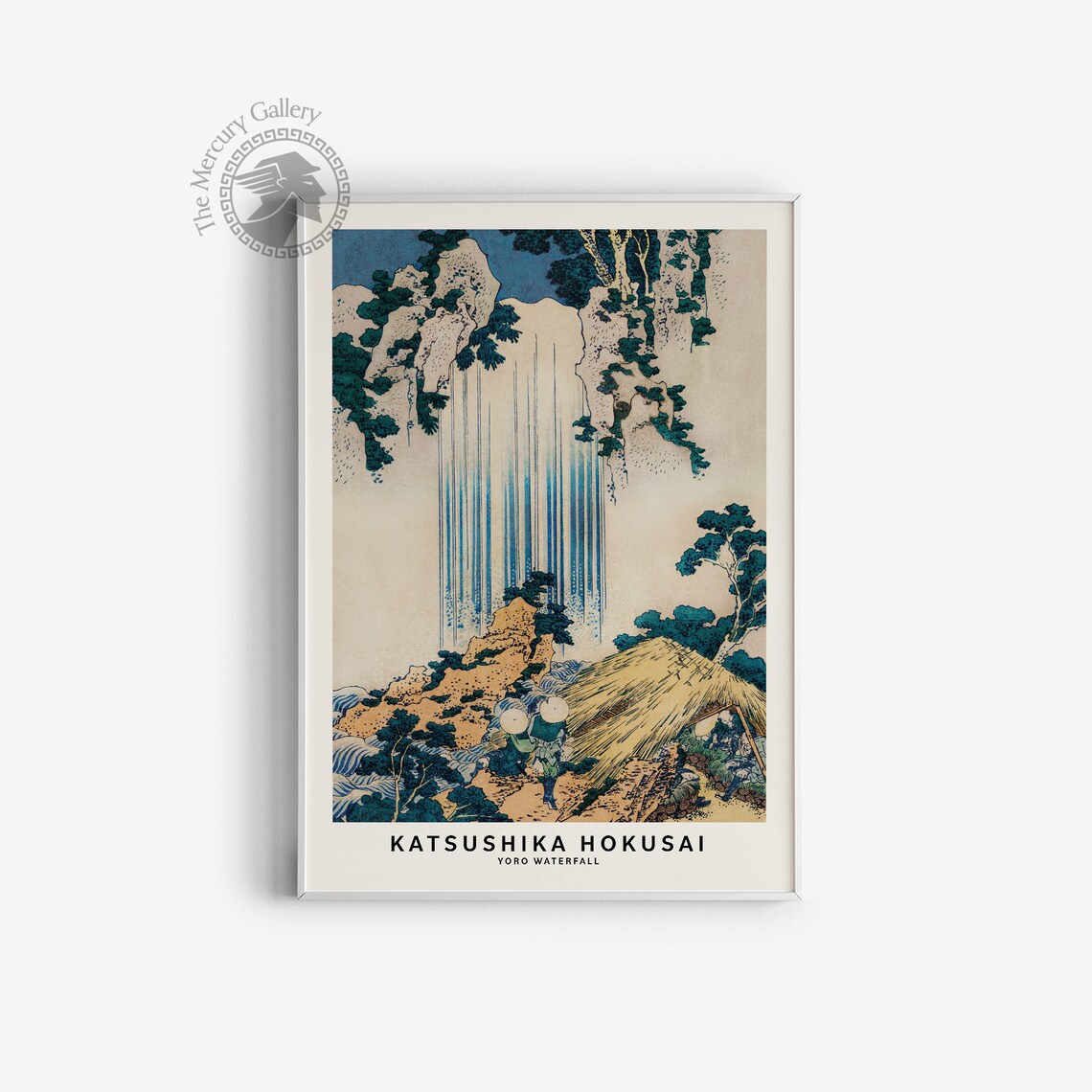 Hokusai Yoro Waterfall Blue Cascade Mountain Japanese Woodblock Art Poster - Image 4