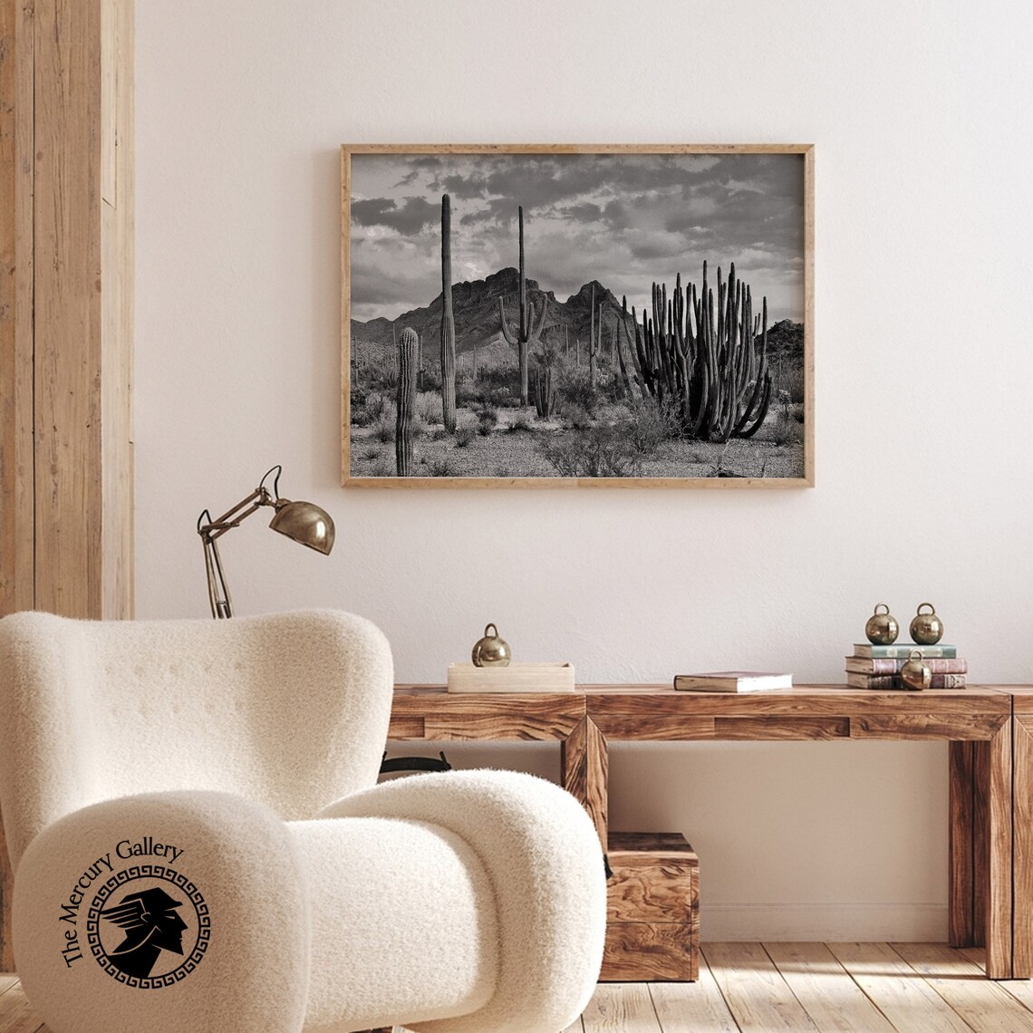Vintage Desert Landscape, Southwestern Cactus Art Print - Image 6