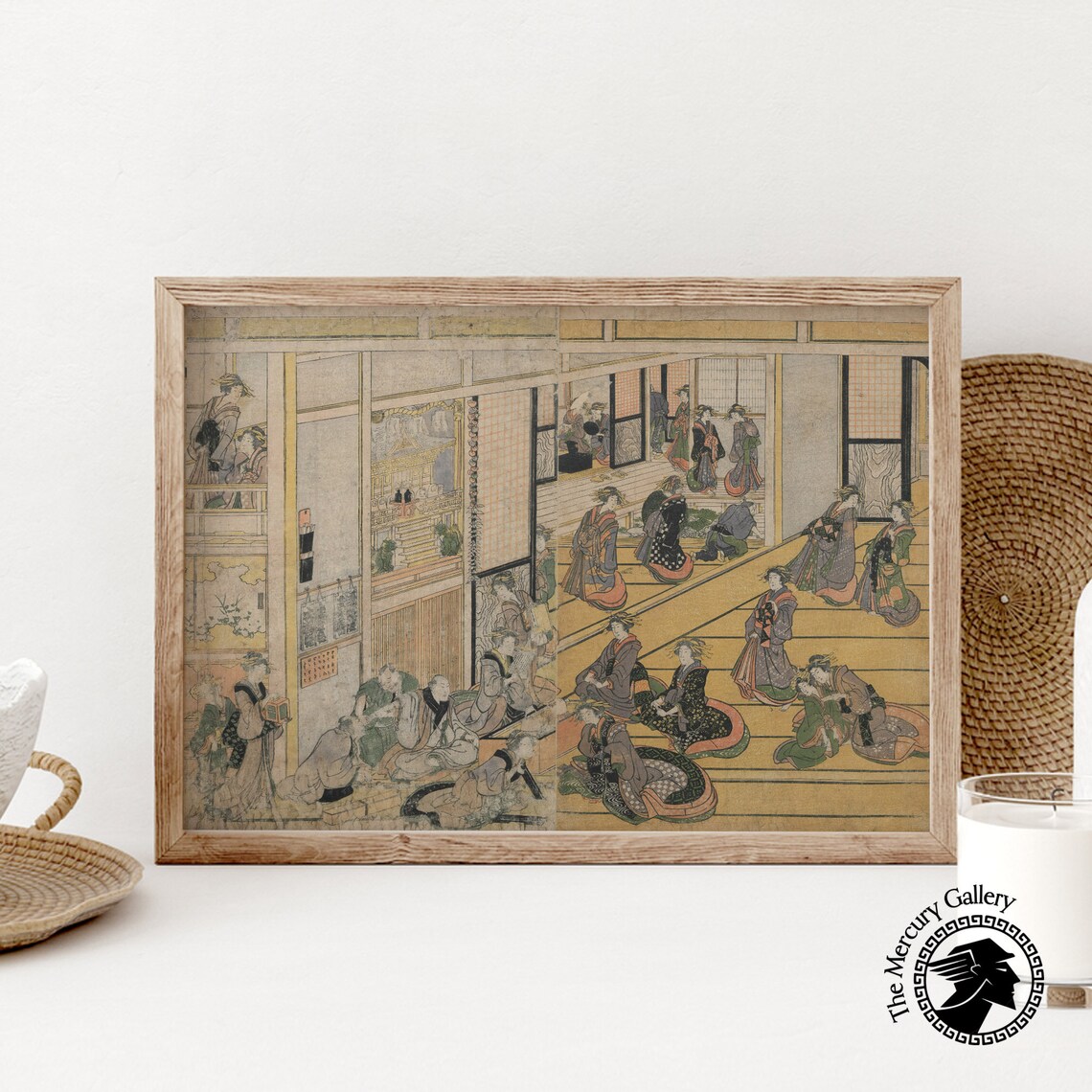 Hokusai New Year's Day at the Ogiya Yoshiwara Courtesans Ukiyo E Art Poster