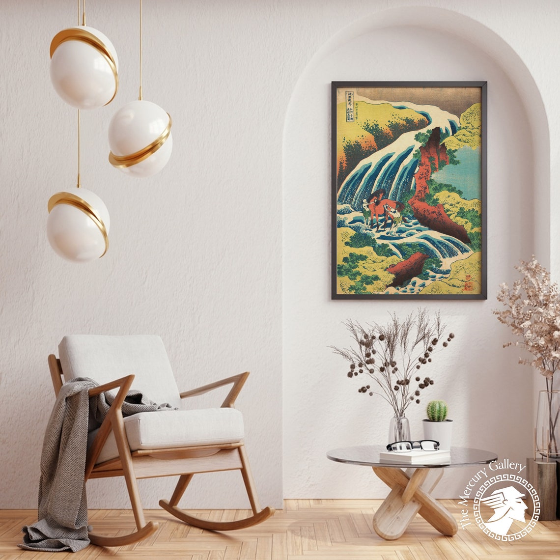 Hokusai Yoshitsune Horse Waterfall Vibrant Japanese Nature Art Poster - Image 6