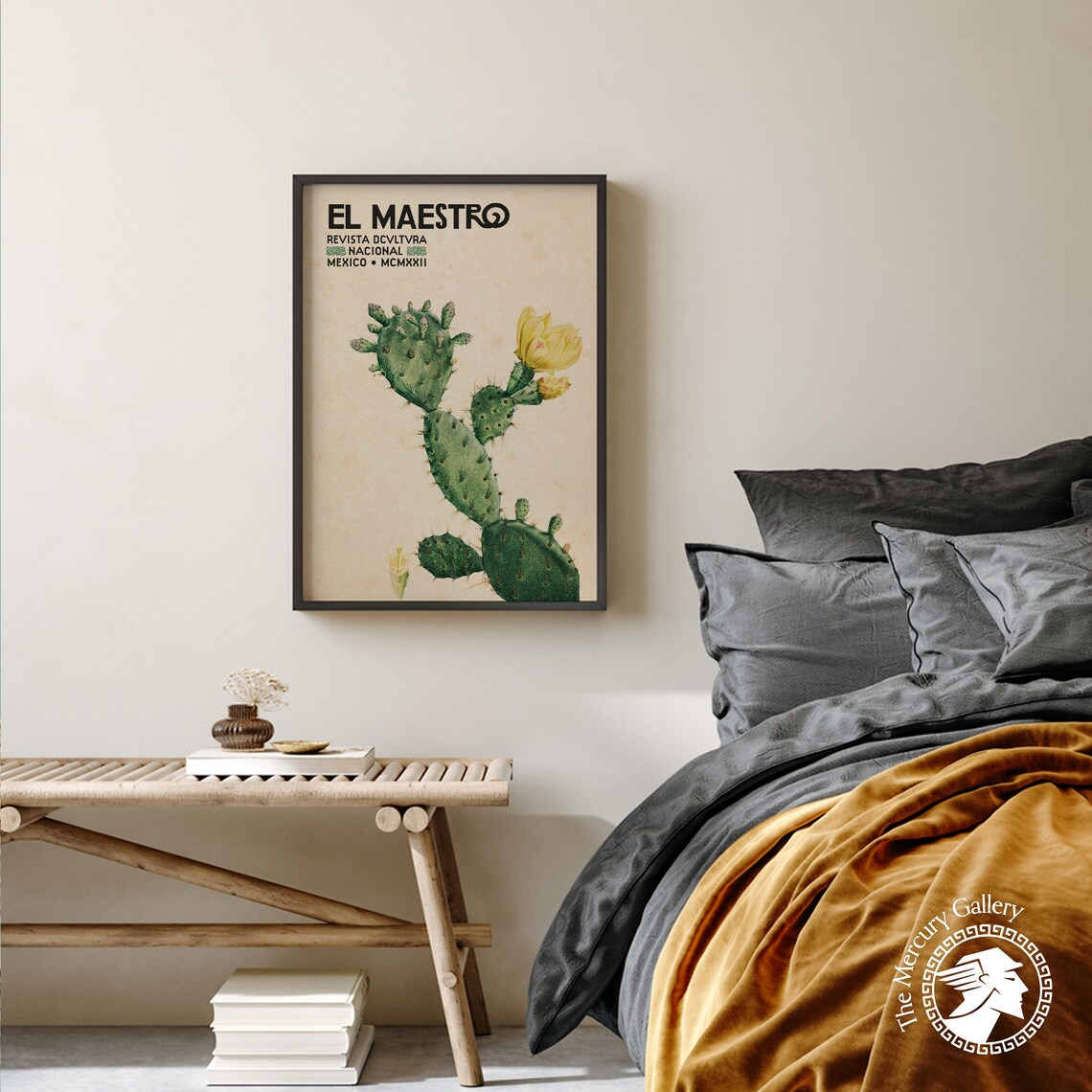 Vintage Mexican Cactus Exhibition Poster Art Print - Image 3