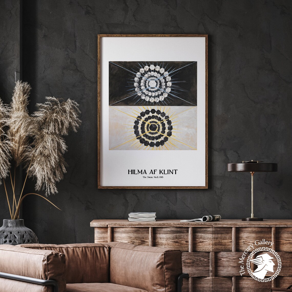 Hilma Af Klint The Swan No 8 1915 Black White Sunburst Art Print - Image 5