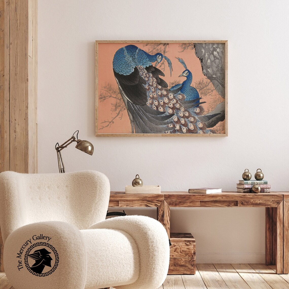 Ohara Koson Peacocks On Tree Branch Art Print - Image 3