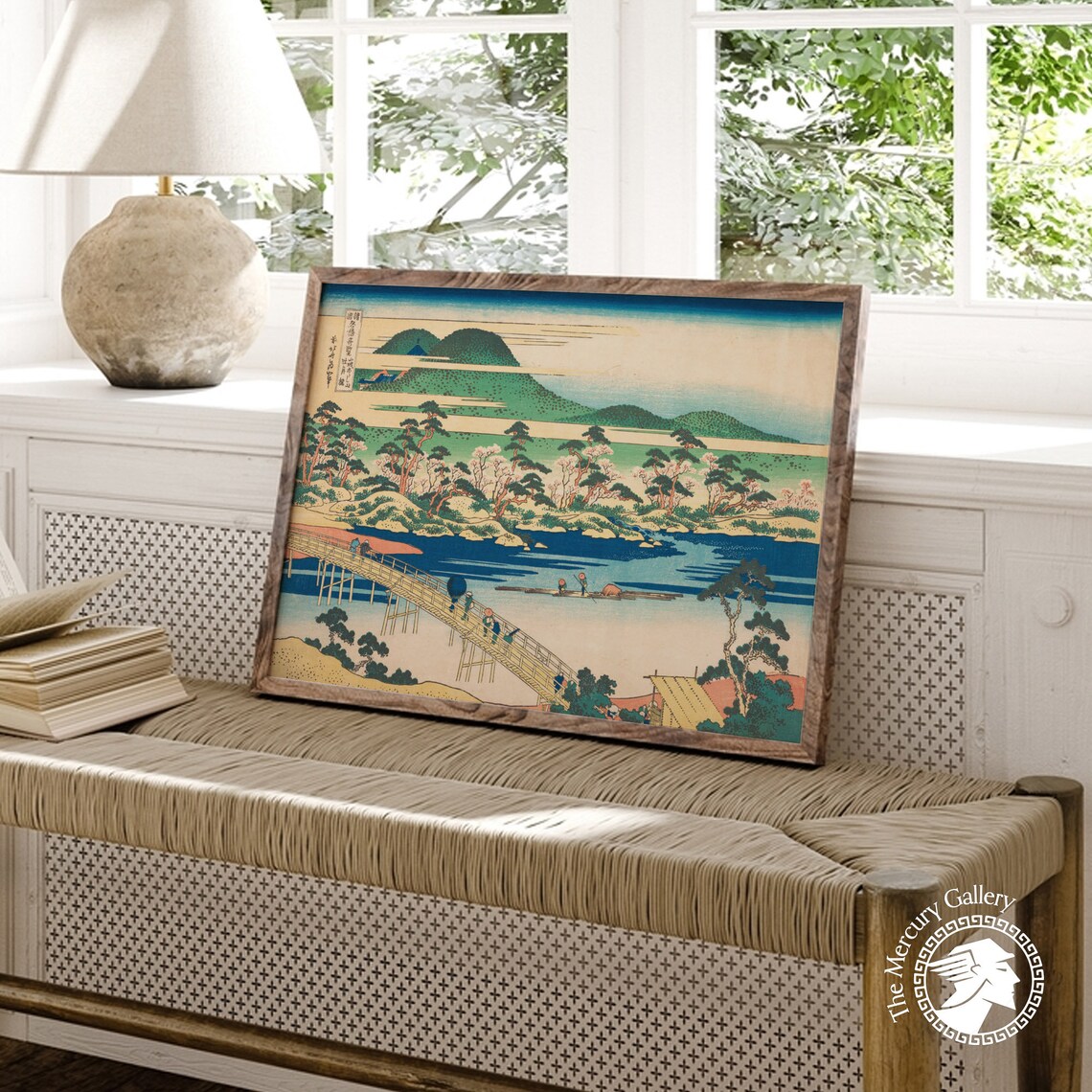 Hokusai Togetsu Bridge Arashiyama River Kyoto Japanese Woodblock Art Poster - Image 3