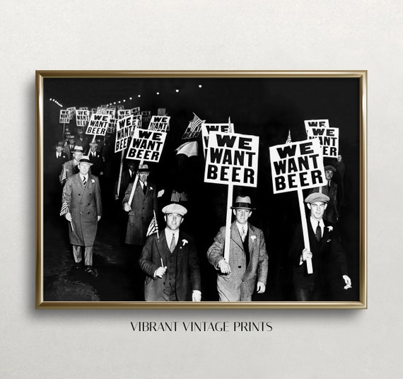 Prohibition Beer Protest Vintage Wall Art Print