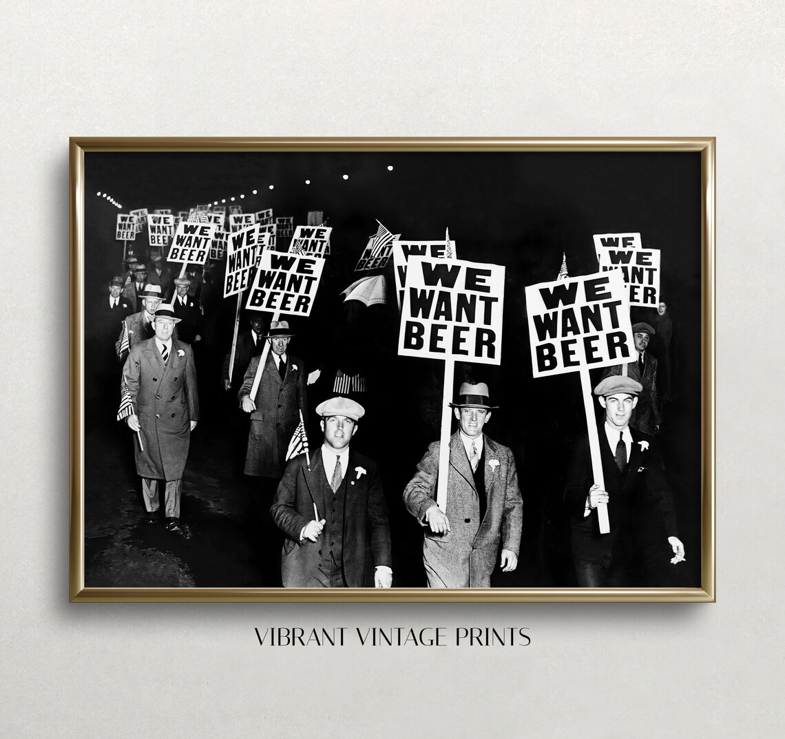Prohibition Beer Protest Vintage Wall Art Print