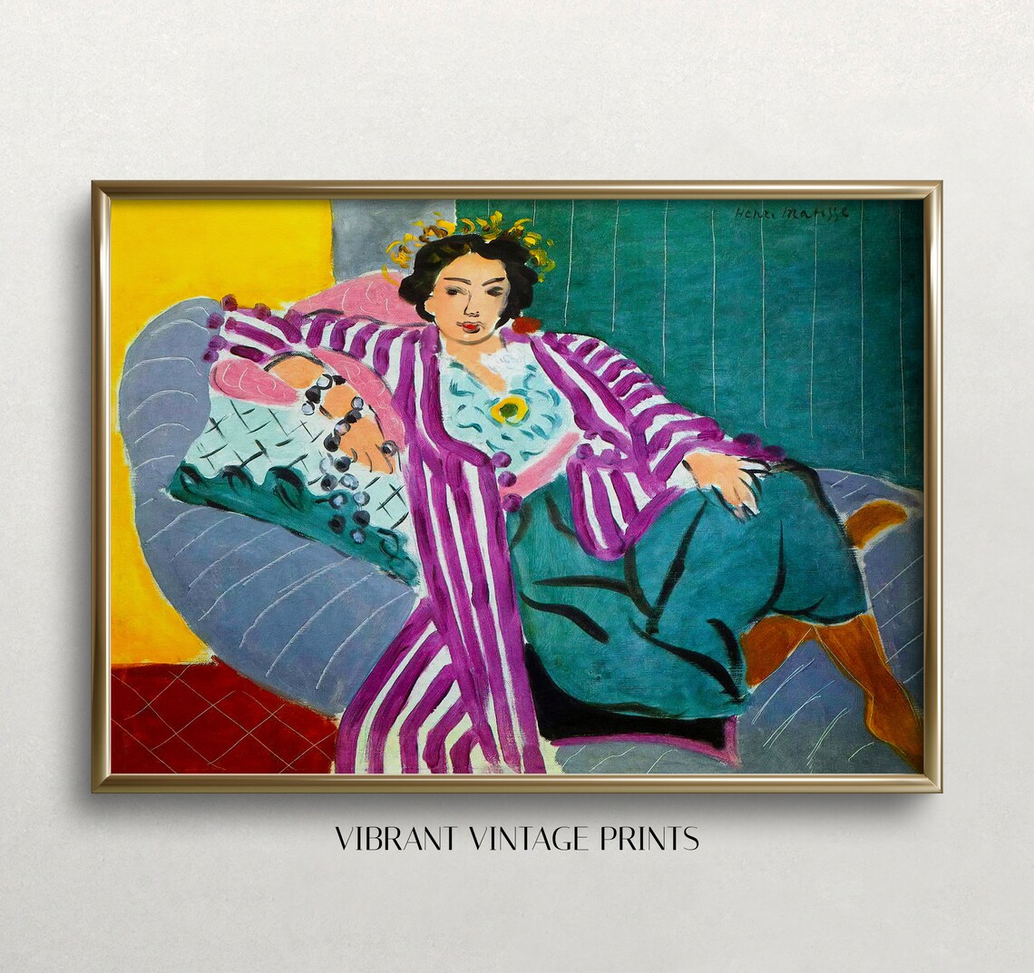 Matisse-Inspired Woman Portrait, Vintage Wall Art