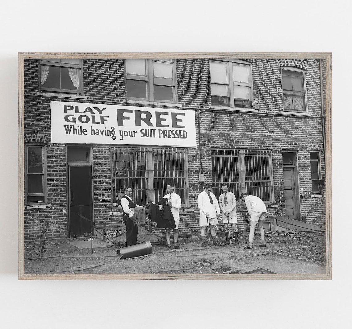 Golf Black And White Vintage Funny Art Print