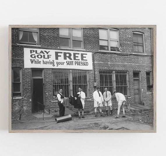 Golf Black And White Vintage Funny Art Print