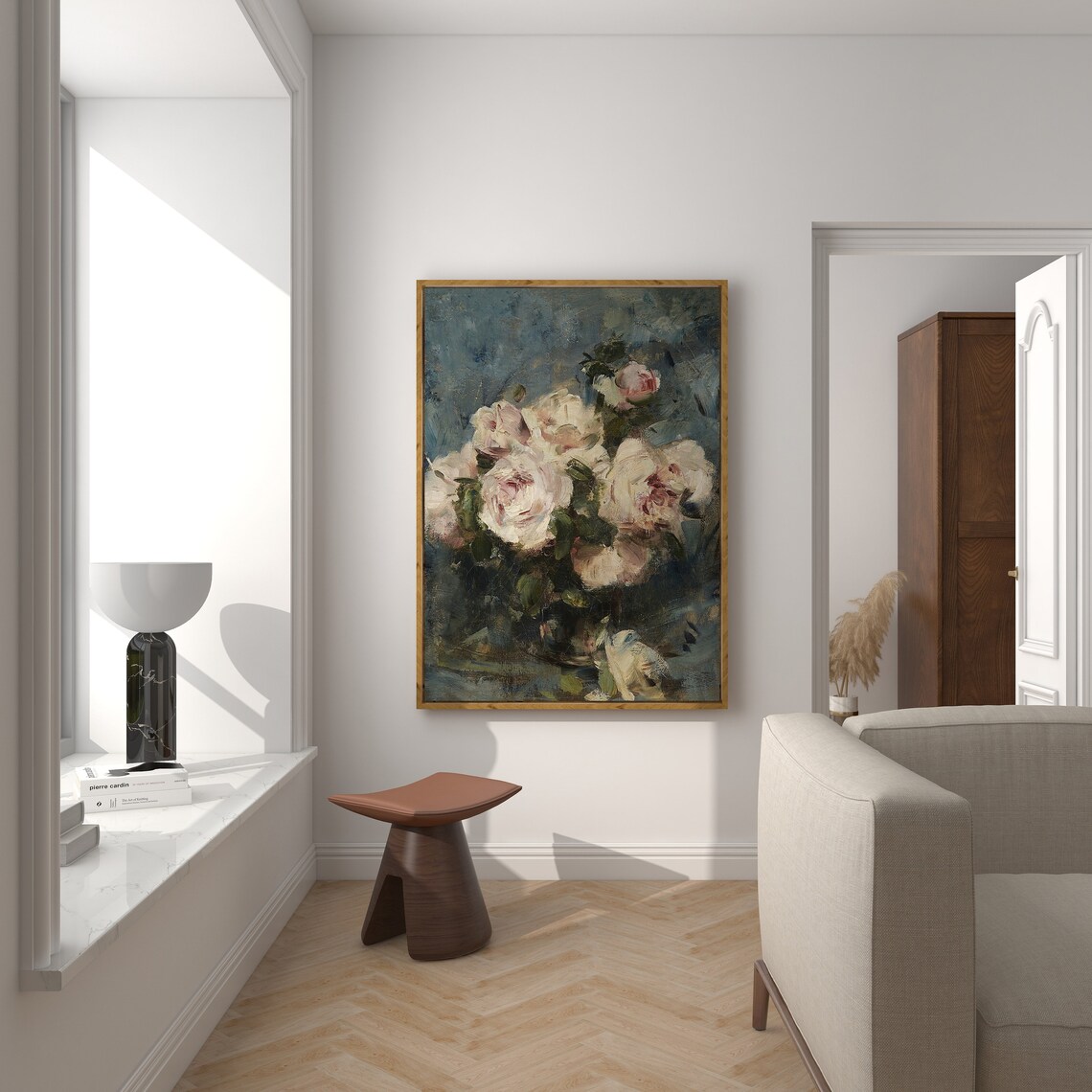 Pink Roses Vintage Art Print, Soft Pastel Floral - Image 2