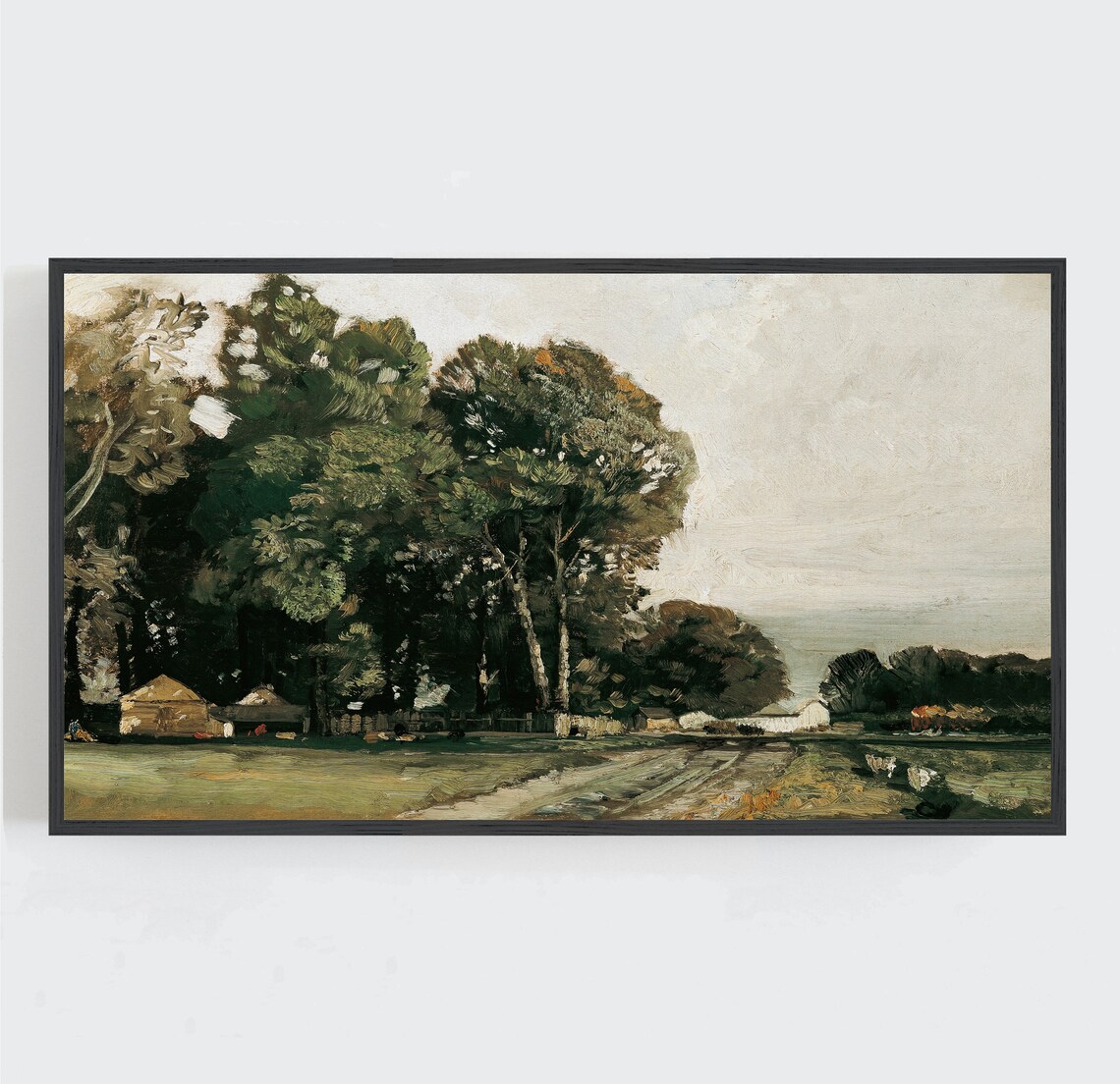 Vintage Country Road Trees Landscape Oil Painting Summer Art Print - Image 2