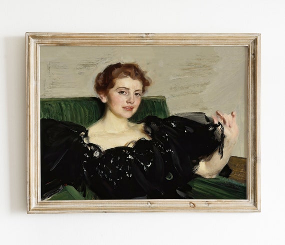 Woman Portrait Vintage Neutral Wall Art Print