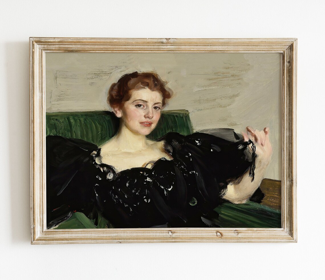 Woman Portrait Vintage Neutral Wall Art Print