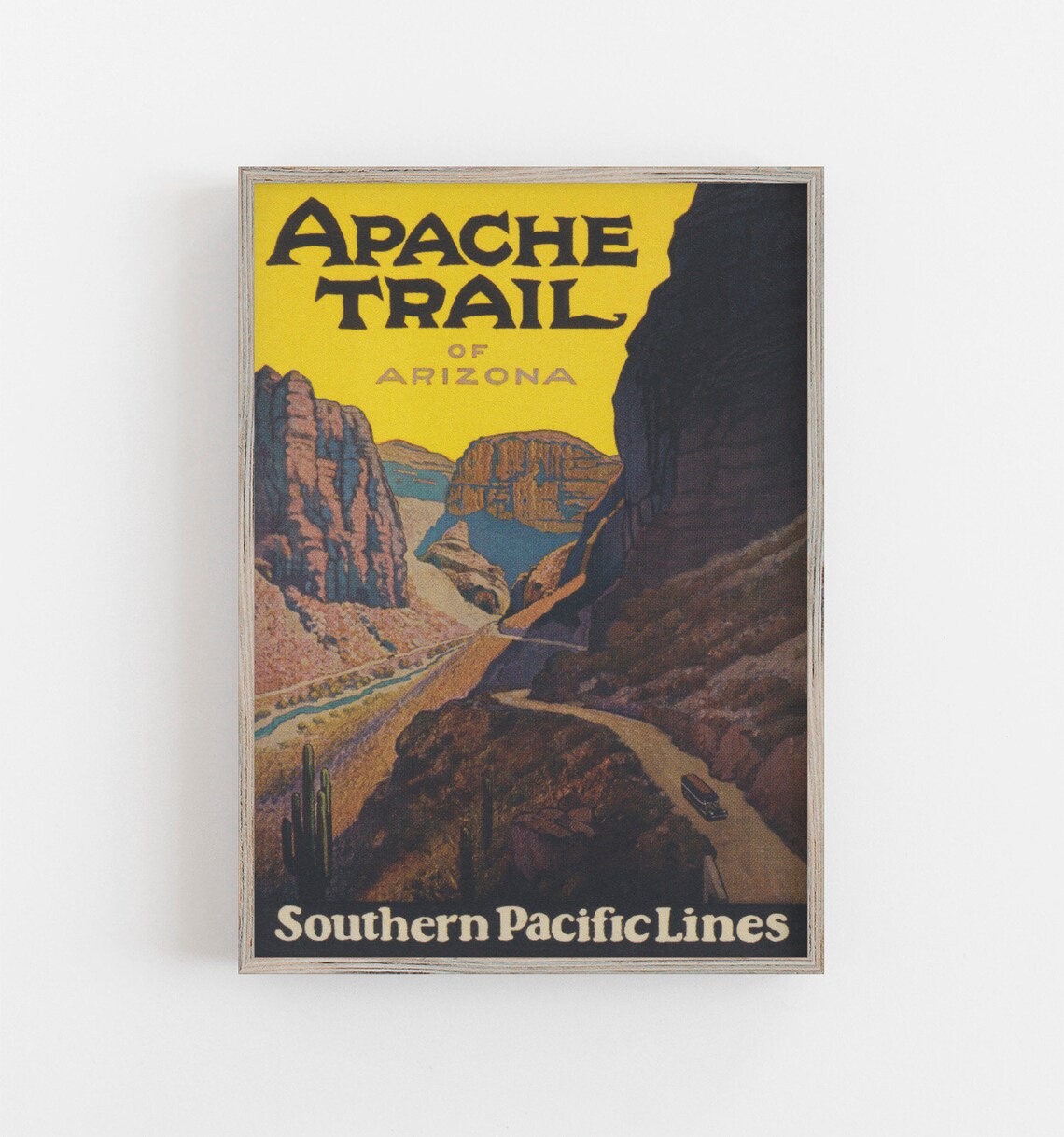 Apache Trail Arizona Vintage Travel Poster, Desert Route