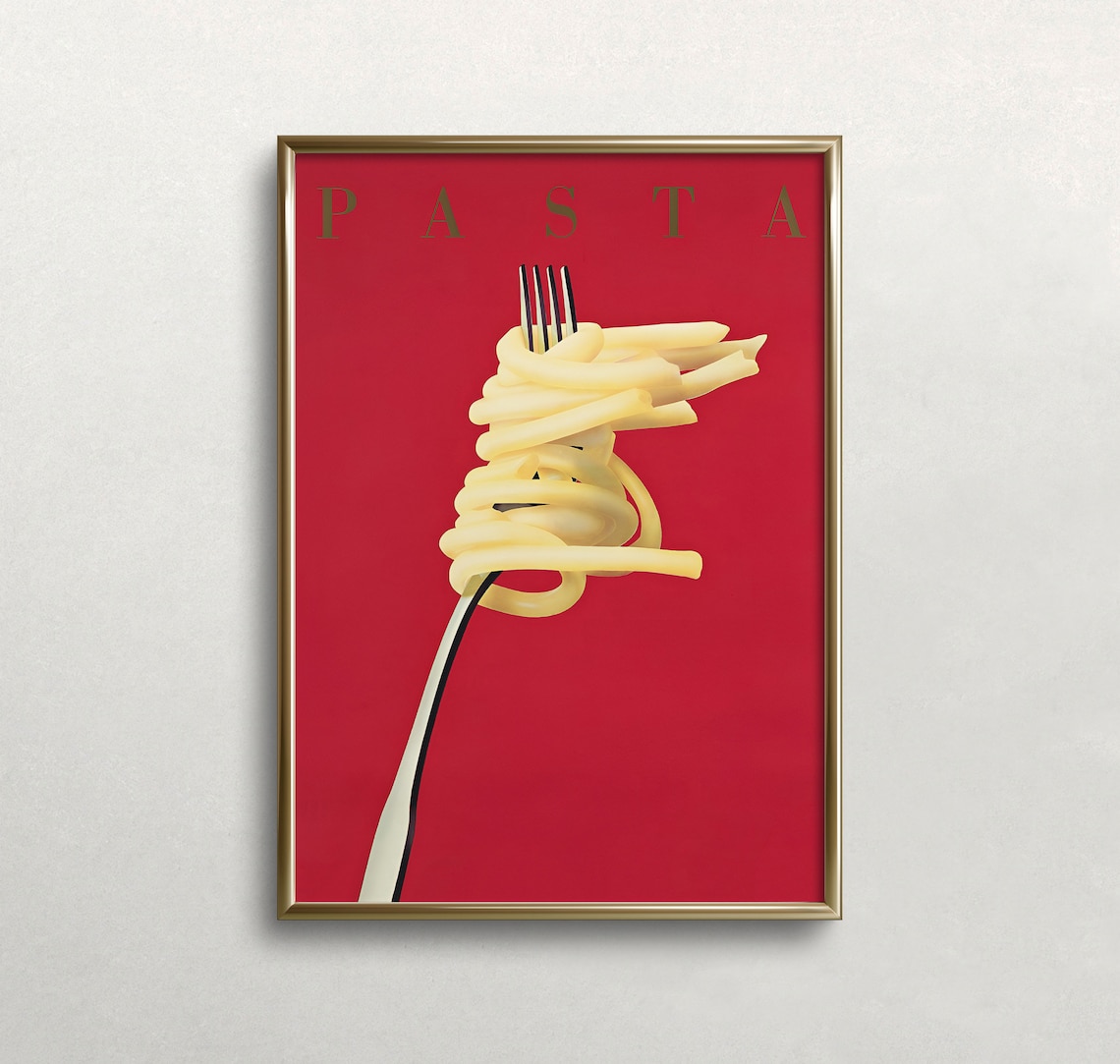 Pasta Vintage Poster, Retro Food Wall Art