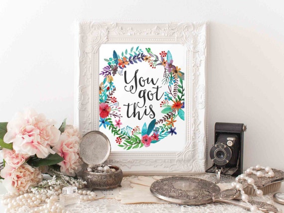 Wall Art 8x10 You Got This Quote Home Decor Typography Motivational Print Inspiration Teen