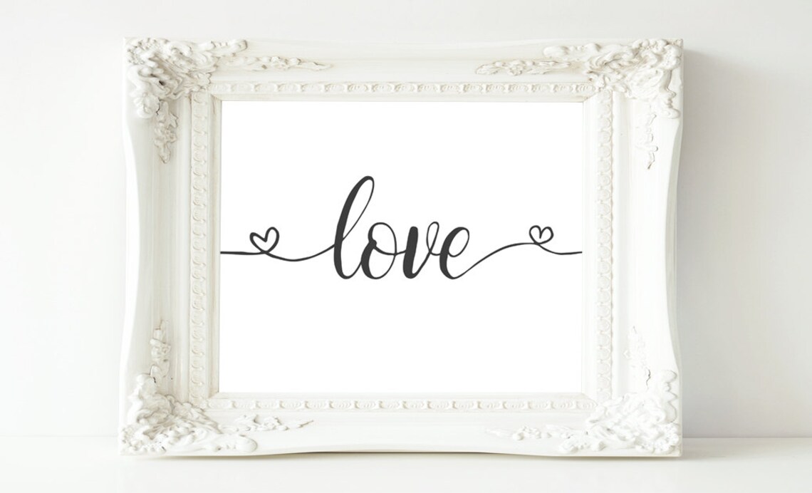 Love Quote Heart Home Decor Typography Art Print