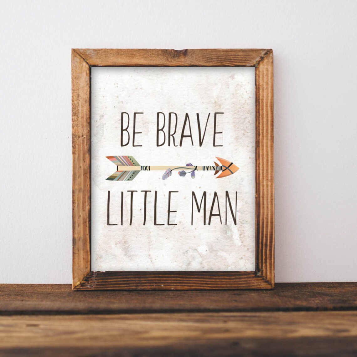 Be Brave Little Man Tribal Quote Nursery Art Print