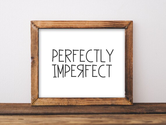 Art Perfectly Imperfect Playroom Toddler Print Baby Nursery Home Decor Black White Play Room