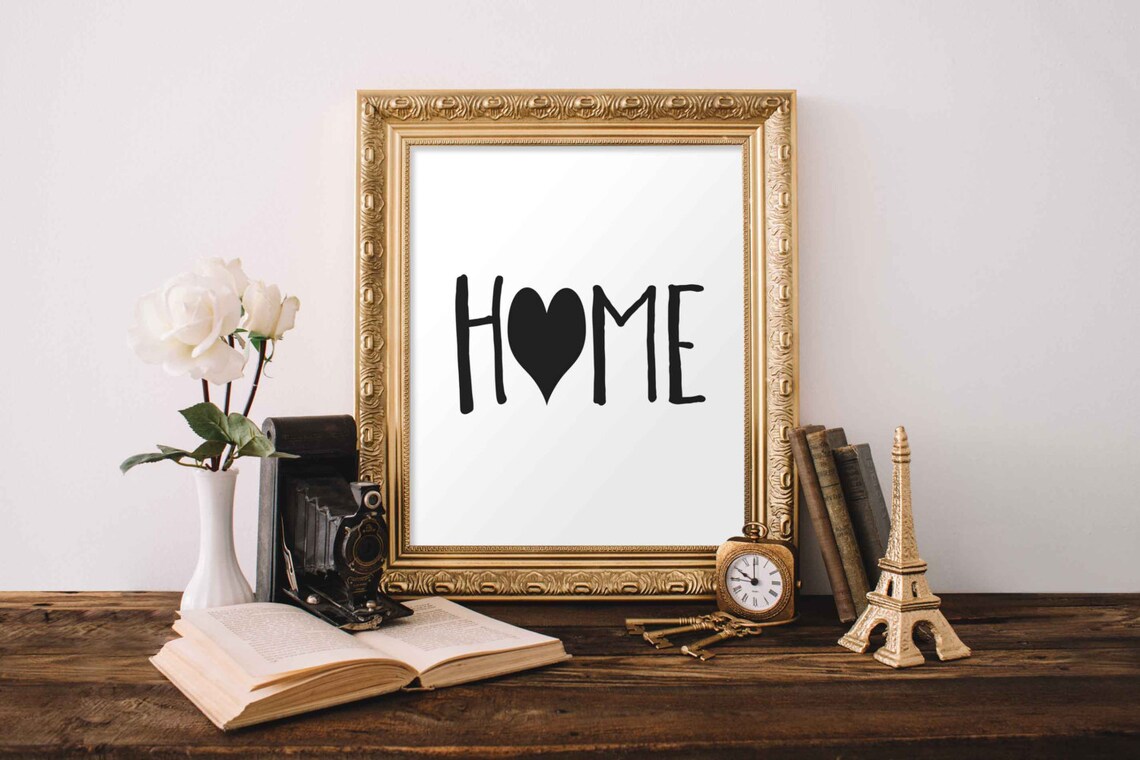 Love Typography Quote Art Print, Black And White