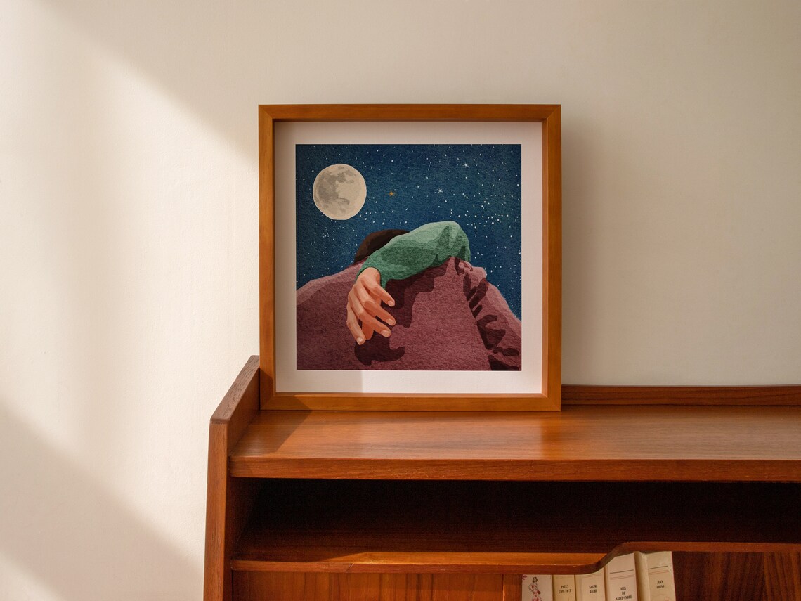 Lovers Under A Starry Night, Van Gogh-Inspired Art Print - Image 4