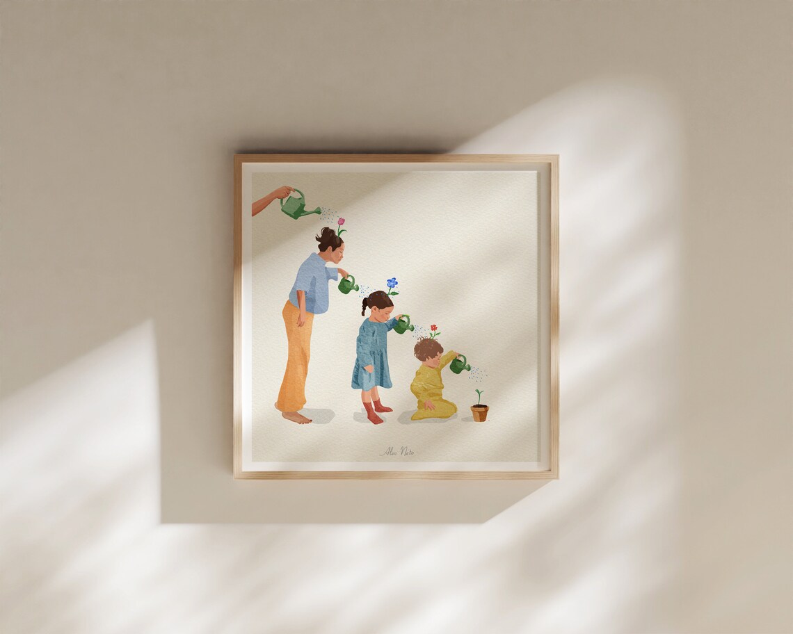 Together We Bloom Mother Watering Children Garden Wall Poster - Image 4