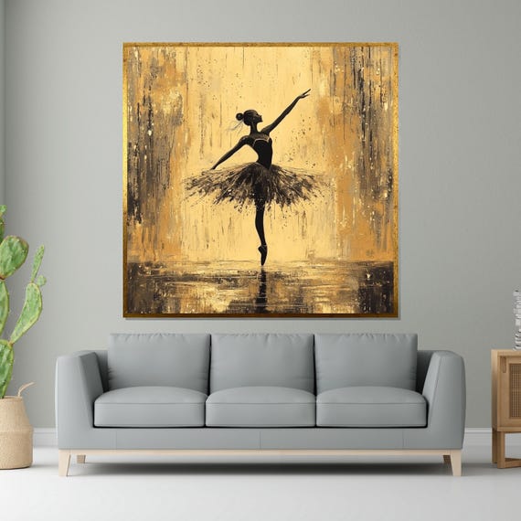 Elegant Ballerina Dance Wall Art Ballet Silhouette Print Wall Art Design Ready To Hang Decoration