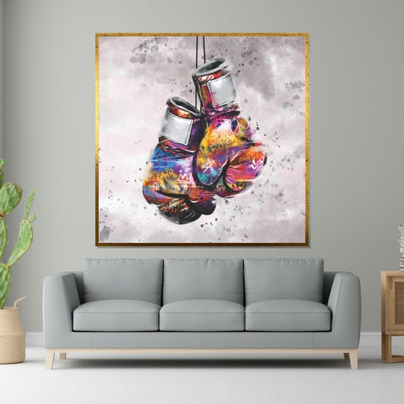 Graffiti Boxing Gloves Colorful Wall Art Graffiti Decor Boxing Poster Urban Art Wall Art Design Ready To Hang