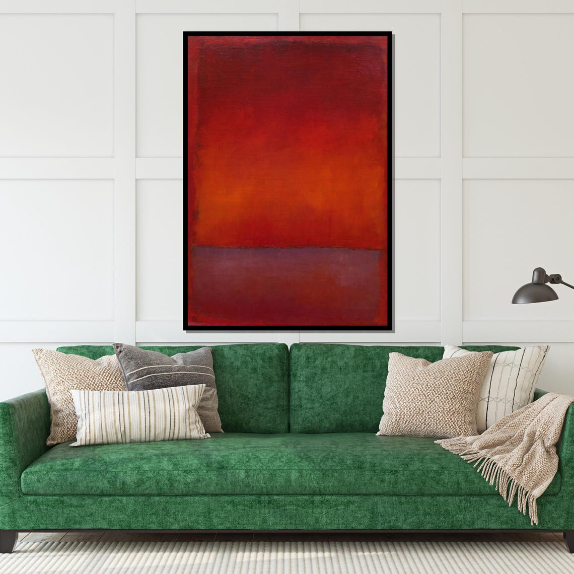 Deep Red Orange Color Field Abstract Warm Modern Gallery Poster - Image 5