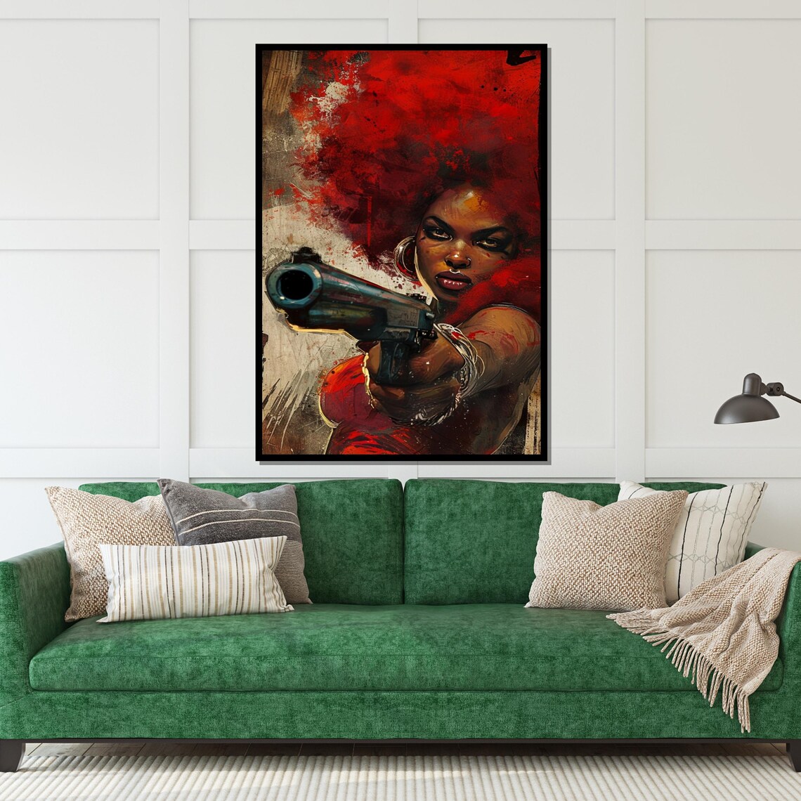 Fierce Woman Red Hair Gun Urban Pop Art Bold Style Art Poster - Image 5