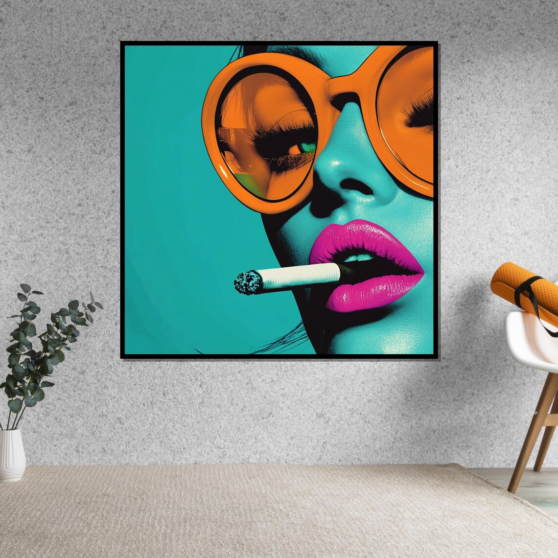 Chic Neon Pop Art Woman With Sunglasses Bold Retro Style Poster - Image 5