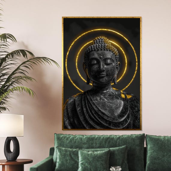 Serene Buddha Peaceful Buddha Art Meditation Wall Print Spiritual Design Zen Decor Ready To Hang Wall Art