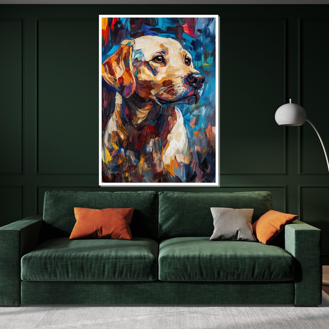 Expressive Labrador Retriever Colorful Painted Dog Portrait Poster - Image 3
