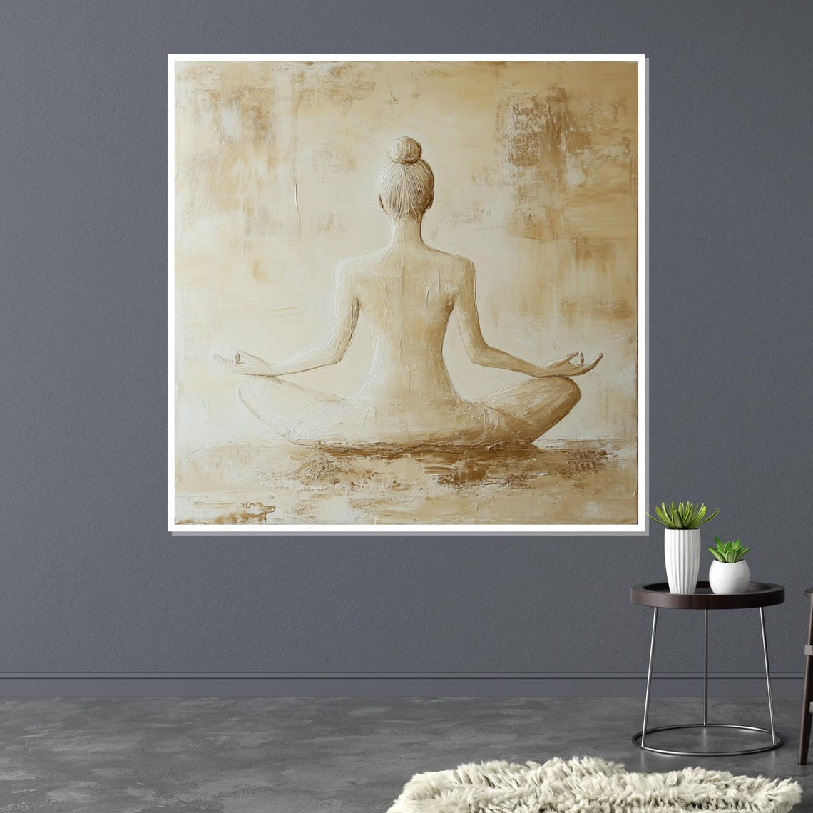 Serene Yoga Pose Meditation Wall Art Zen Figure Print Wall Art Design Relaxing Dcor Ready To Hang Decoration - Image 3
