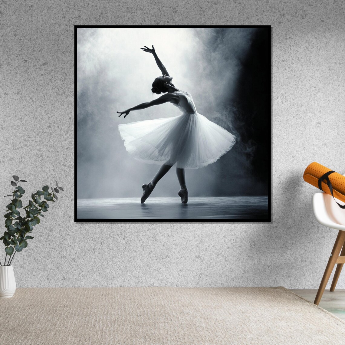 Black and White Ballerina in Spotlight Dramatic Stage Photo Poster - Image 5
