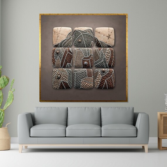 Abstract Textured Geometric Stone Art Mosaic Wall Design 3d Effect Wall Art Design Ready To Hang Decoration