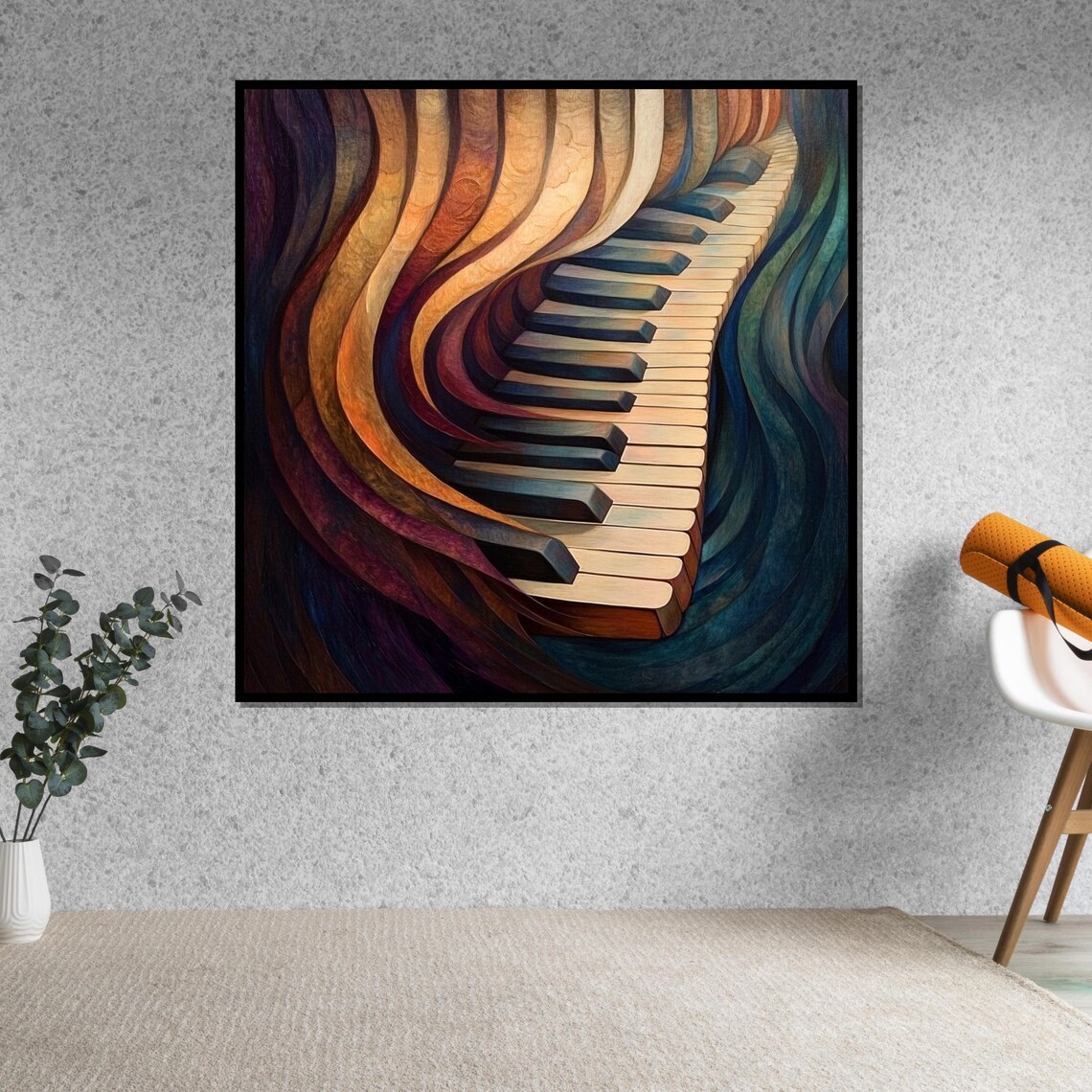 Melting Piano Keys Flowing Color Waves Surreal Music Art Poster - Image 5